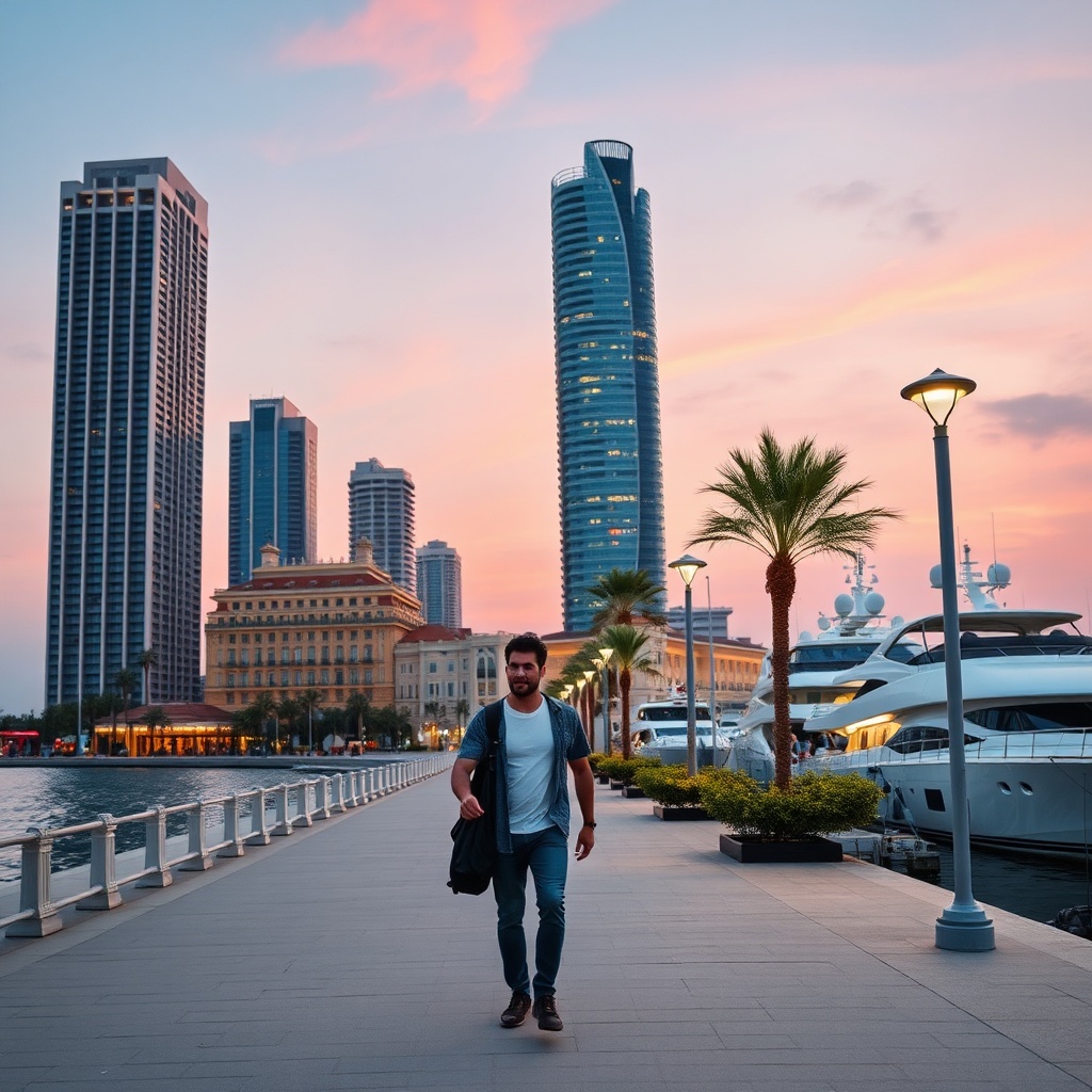 Guide Visite Casablanca Top 10 Incontournables view of the Corniche 2.0 promenade with ocean, modern towers and historic architecture