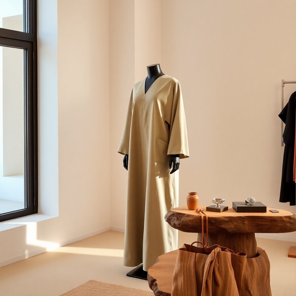 Modern fashion and artisanat display in a Casablanca concept store, illustrating the blend of style and shopping à Casablanca.
