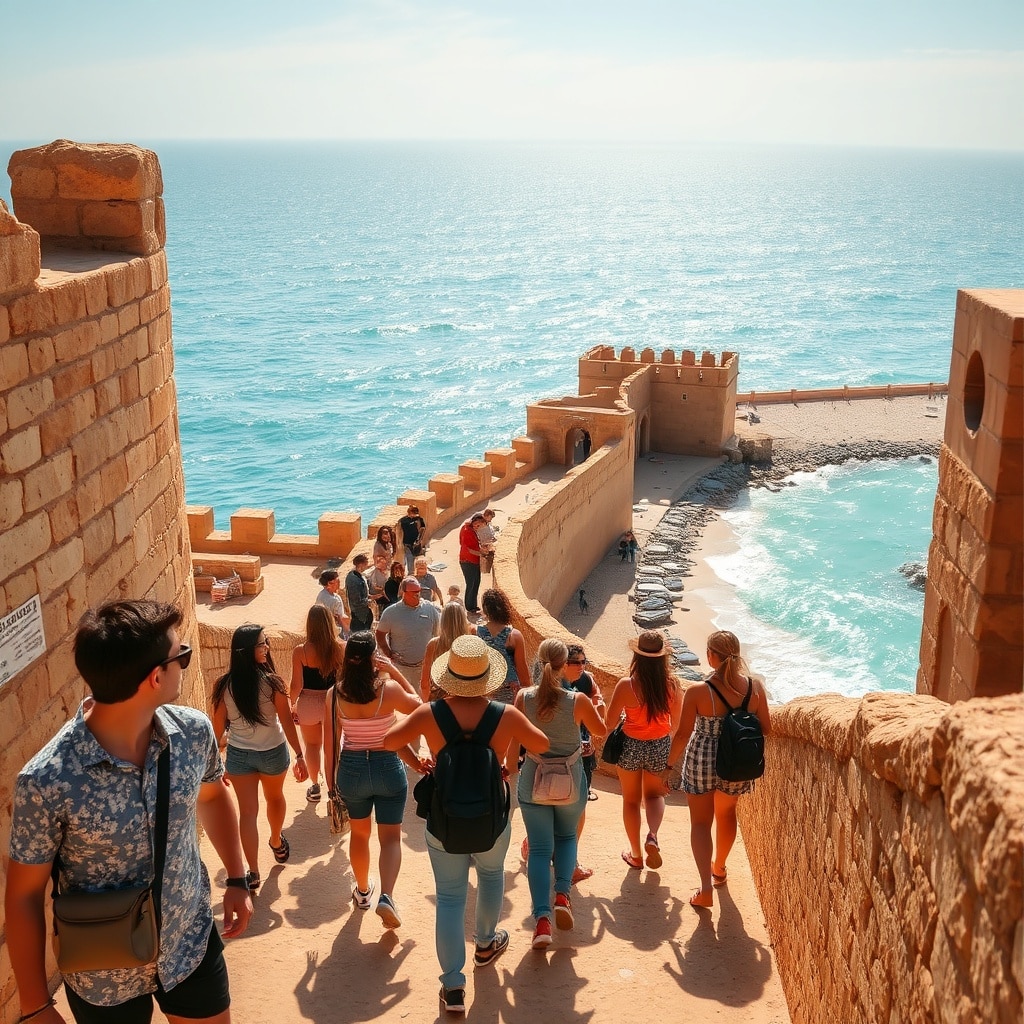 Touristes profitant des sites historiques lors d'excursions d'un jour au départ de Casablanca
